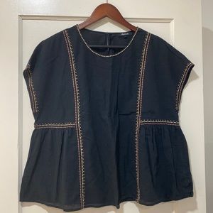 Madewell Embroidered Crewneck Folk Top